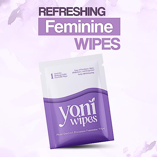 Yoni Wipes - 30 Count Biodegradable & Flushable Feminine Wipes, pH-Balanced, Aloe Vera & Vitamin E